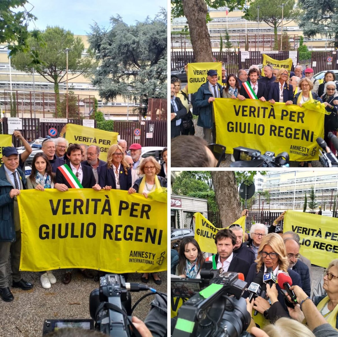 GiulioSiamoNoi's tweet image. Immagini da #Roma #scortamediatica oggi #27maggio con il sindaco di Fiumicello-Villa Vicentina Alessandro Dijust e l’assessora Eva Sfiligoi, Beppe Giulietti, #popologiallo