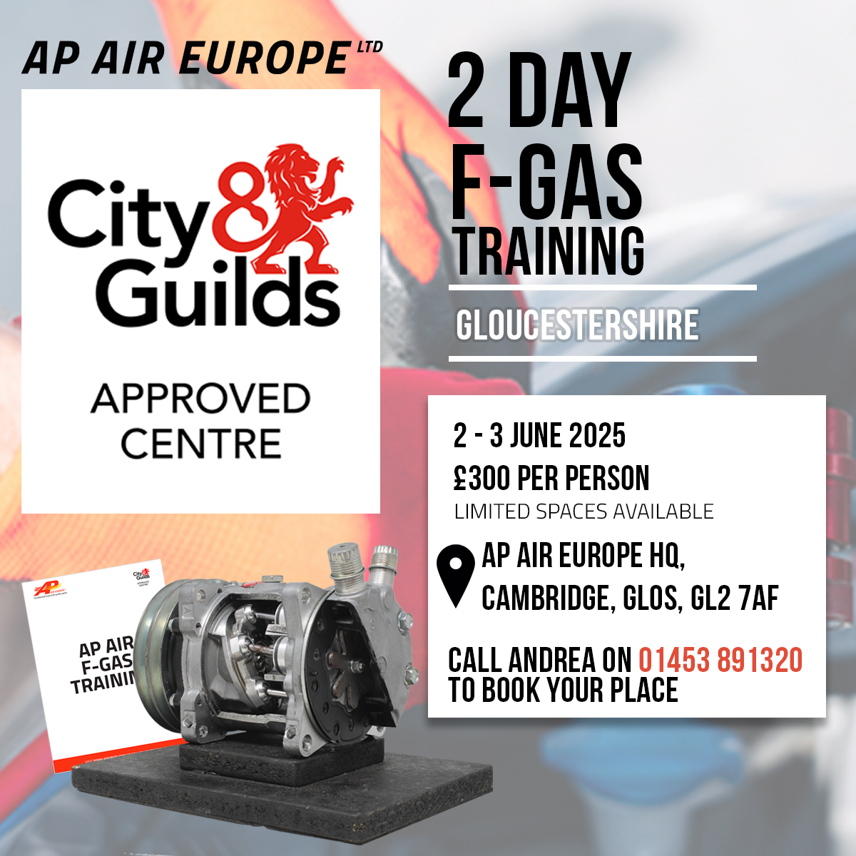 💫 Opportunity knocks!
❄️🔧We’re running a 2️⃣-day #Fgas #aircon #training course at our #CityandGuilds approved centre in Glos from 2-3 June, so if you’ve been thinking about getting licensed now’s your chance
🙋‍♂️ Cost is £300 p/p (limited spaces)
☎️ Andrea on 01453 891320 to book