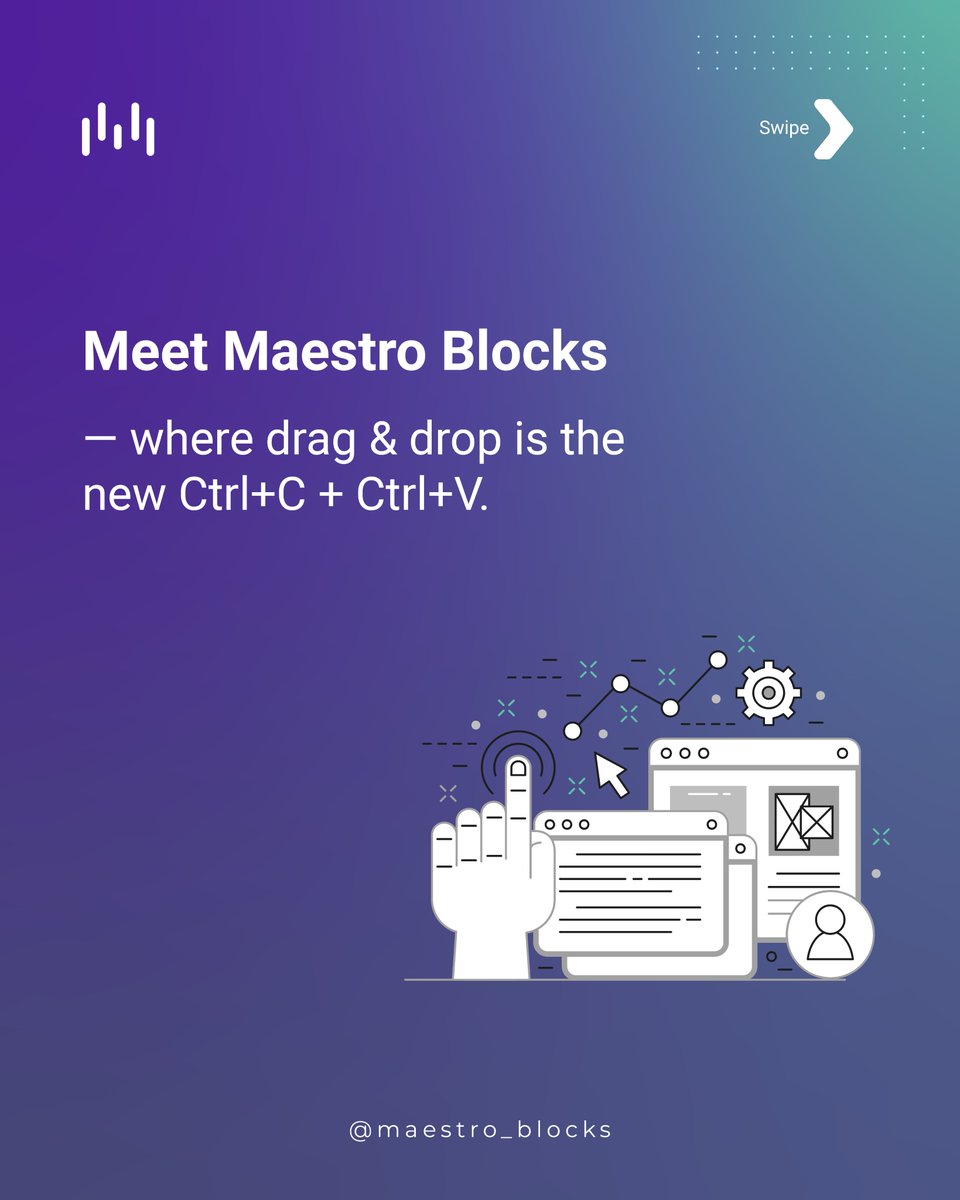 Maestro_Blocks's tweet photo. Tired of tangled code and tired eyes? 😵‍💫
With Maestro Blocks, you build smarter — not harder.
Drag it. Drop it. Done. It’s that easy.
✨ Code less. Flex more. Your future apps are just a few clicks away. https://t.co/PTGVPagdQ6