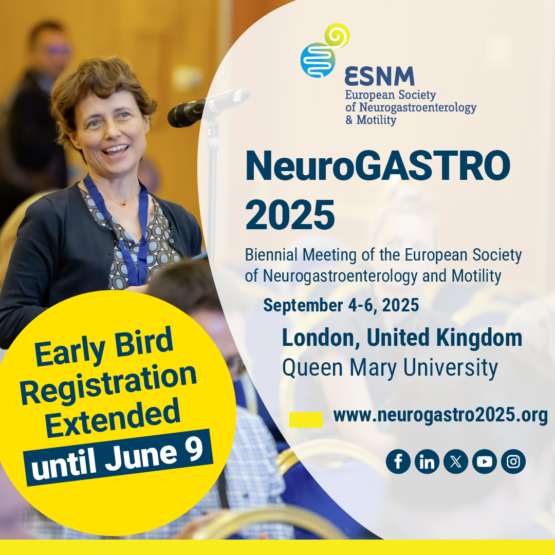 📣Exiting news: Early bird registration for #NeuroGASTRO2025 has been extended! Until June 9 you can benefit from our reduced registration fee. Register now👉 neurogastro2025.planning.it/register 
@lbbb_meeting <a href="/my_ueg/">my_UEG</a>  <a href="/BritSocGastro/">BSG</a> #neurogastro #motility