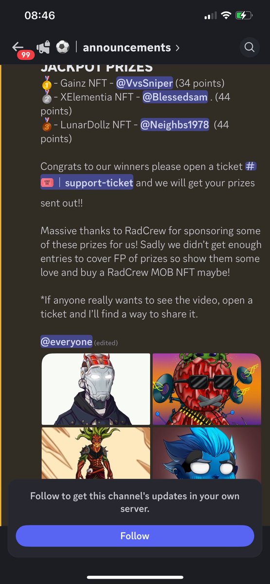 VvsSniper (@oldgods07) on Twitter photo Gm Legends
Yesterday I won a <a href="/GAINZNFTs/">GAINZ</a> from <a href="/RadCrewDAO/">RadCrewDAO</a> & <a href="/ufl_sol/">Ultimate Fantasy League</a> premier league prediction game.. was on for 6 weeks and all you needed was $2 to make an entry..
keep it locked and watch out for more of these competitions in the future!
Wishing y’all an exciting day 💜💜 Gm Legends
Yesterday I won a <a href="/GAINZNFTs/">GAINZ</a> from <a href="/RadCrewDAO/">RadCrewDAO</a> & <a href="/ufl_sol/">Ultimate Fantasy League</a> premier league prediction game.. was on for 6 weeks and all you needed was $2 to make an entry..
keep it locked and watch out for more of these competitions in the future!
Wishing y’all an exciting day 💜💜