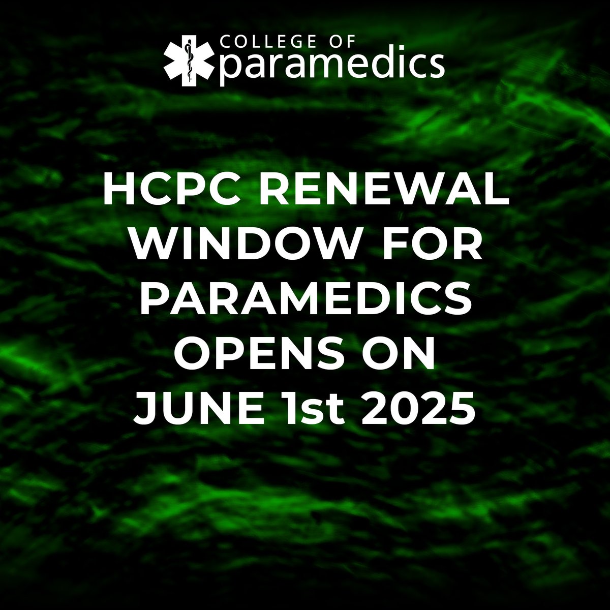 ⌚ The HCPC registration renewal period for Paramedics opens on 1st June 2025 and closes on 31st August 2025.

👉 Ensure your contact details are up to date and set a reminder to renew via your HCPC online account.

More information ➡️ hcpc-uk.org/renew