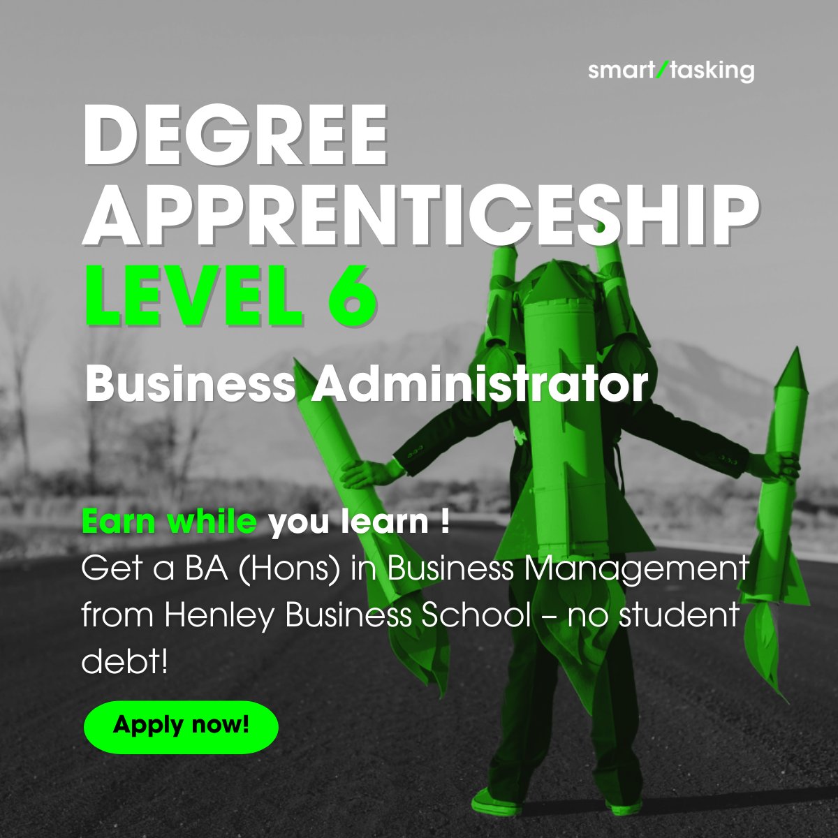 SmartTaskingCom's tweet photo. 🎓 Degree Apprenticeship (Level 6) – BA (Hons) Business Management 
💻Role: Business Administrator 

If you are interested, or know anyone that might be, please send your cv to davidjenkins@smarttasking.com with the subject line: Apprenticeship 2025 https://t.co/8kba32XdkL