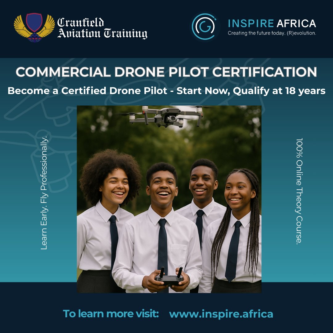 ⭐Learn Early. Fly Professionally.⭐
Are you (or your teen) passionate about drones or aviation?
Start early with our 100% online Remote Pilot Certificate (RPC) Theory Course – designed especially for high school students under 18.
🌐 inspire.africa/commercial-dro…
<a href="/Cranfield_AVN/">Cranfield Aviation</a>