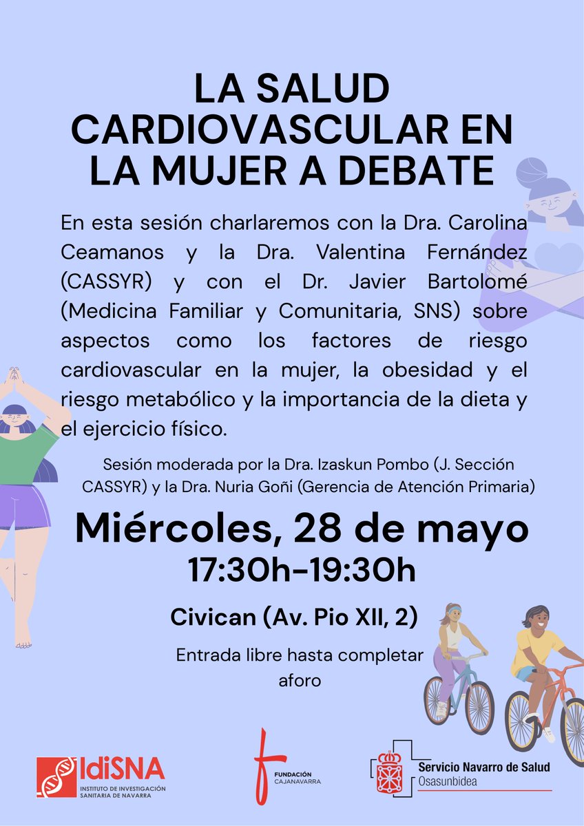 👩Nola babes dezakete emakumeek beren osasun kardiobaskularra?

🕘 Maiatzak 28, 17:30ean
📍CIVICAN

Emakumeen Osasunaren Nazioarteko Eguna