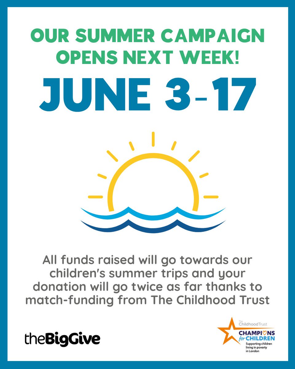 Spring Community Hub (@springcommhub) on Twitter photo Our summer campaign starts in one week! During the campaign, your donations will be matched by our friends at <a href="/ChildhoodTrust/">@Childhoodtrust</a>, meaning your donations go twice as far and we can give more children in Southwark a summer full of fun. Our summer campaign starts in one week! During the campaign, your donations will be matched by our friends at <a href="/ChildhoodTrust/">@Childhoodtrust</a>, meaning your donations go twice as far and we can give more children in Southwark a summer full of fun.