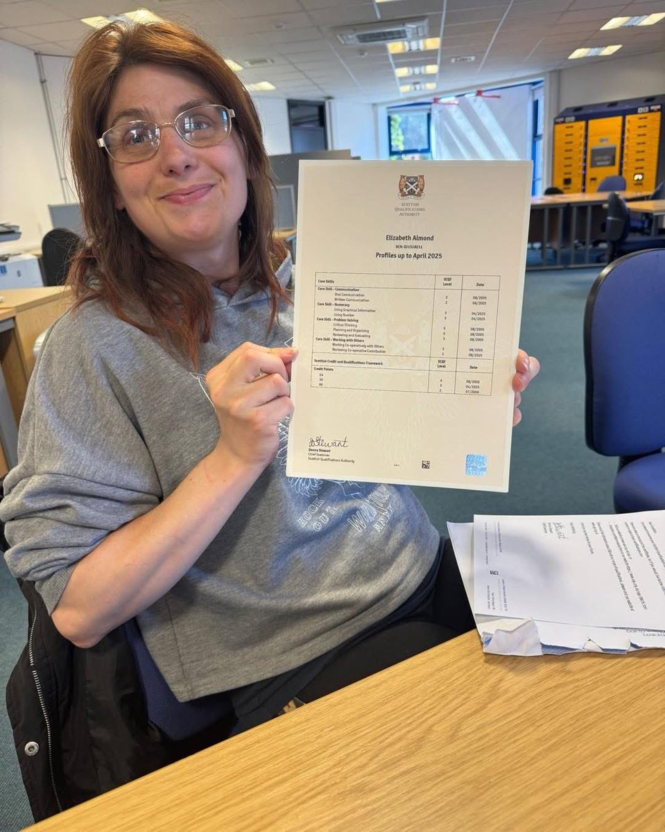 DgcLearning's tweet image. 📣Huge congratulations to Elizabeth who has successfully achieved her SQA Core Skills Numeracy with our team. 

 🤩 Well done!! 👏🏻 🙌🏻👏🏻

#Achievement #SQA #Numeracy #LifelongLearning