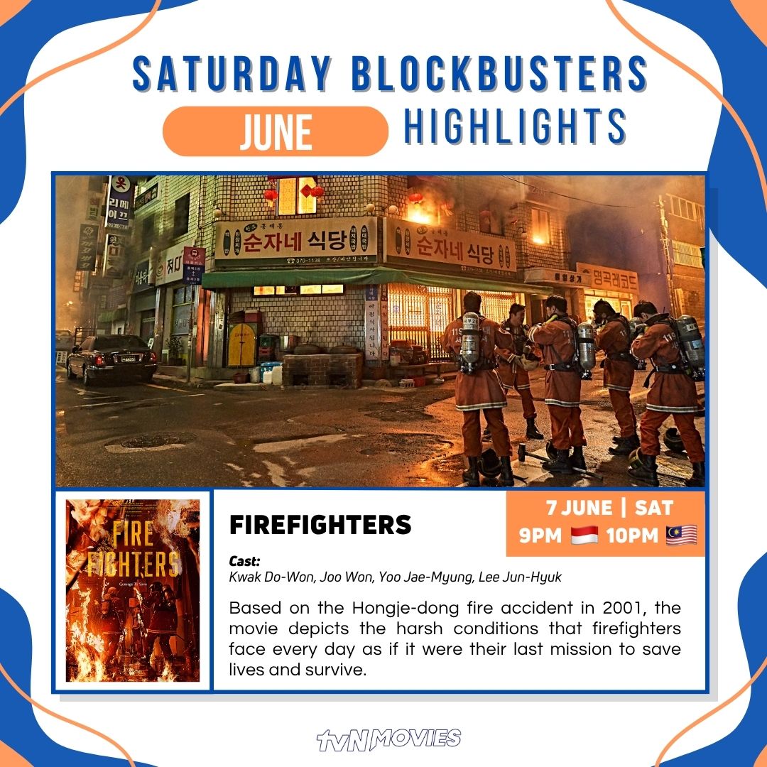 tvN_Movies's tweet photo. #SaturdayBlockBusters June Highlights
9PM ๐ฎ๐ฉ 10PM ๐ฒ๐พ
7 Jun #Firefighters
#LeeJunHyuk #JooWon
14 Jun #PrisonChaos
#JeongYoungJu #AnMiNa
21 Jun #WorstWoman
#HanYeRi #KwonYul
28 Jun #TheNoisyMansion
#GyeongSuJin #LeeJiHoon
#์๋ฐฉ๊ด #์์๋ผ์ฅ๋ฒํธ๋ค์์ ์ #์ต์
์ํ๋ฃจ #๋ฐฑ์์ํํธ https://t.co/XN1xc1wUhZ