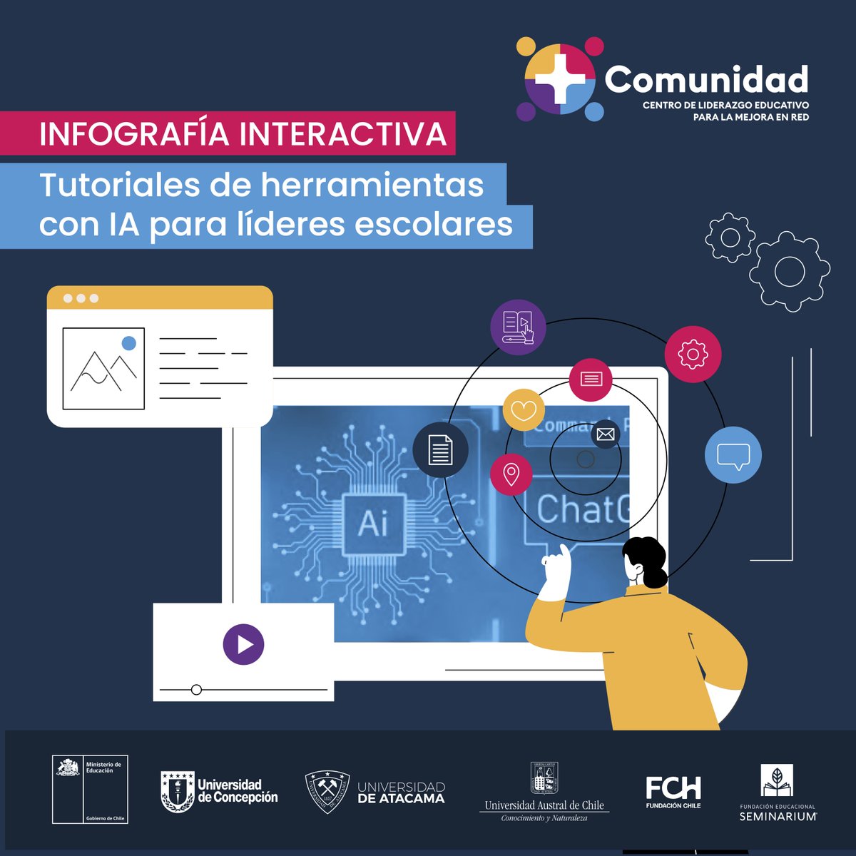 ¿Te interesa la #IA en Educación? 🧠 Explora nuestra infografía interactiva con 5 tutoriales breves para líderes escolares. También cuenta con ejemplos aplicados al contexto chileno.

📥 ¡Accede gratis! centromascomunidad.cl/recursos

#SomosMasComunidad