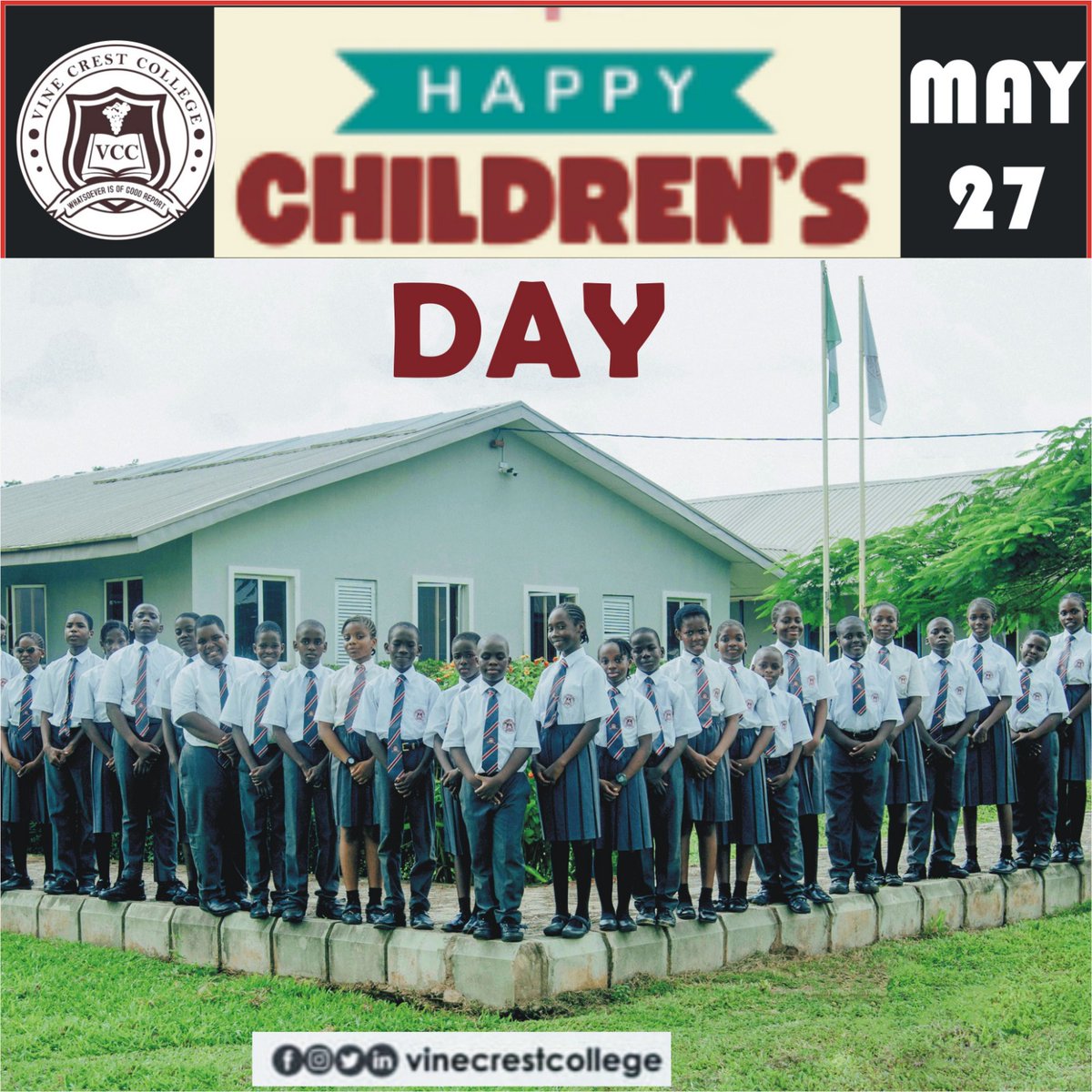 CrestVine's tweet photo. Happy Children’s Day!
“Children are a heritage of the Lord...” – Psalm 127:3

At Vine Crest College, we celebrate the greatness, dreams &amp; bright future of every child.

You are the light of today &amp; the leaders of tomorrow.
#ChildrensDay2025 
#VineCrestCollege
#bestschoolinlagos https://t.co/k7gYajVgkw