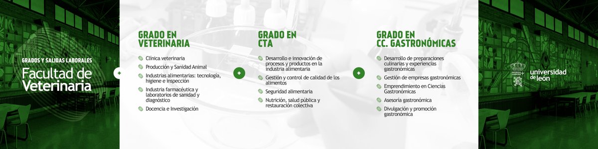 ¿Veterinaria, ciencia de los alimentos o gastronomía?

Tres grados con futuro te esperan en la Facultad de Veterinaria de Unileon.

Más info 👉 unileon.es/estudiantes/of…