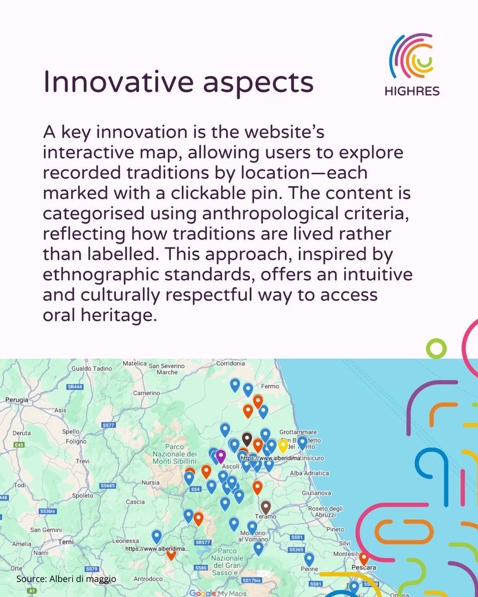 HIGHRESproject's tweet image. 5️⃣ Mapping Italy&apos;s #LivingHeritage: Alberi di Maggio&apos;s #InteractivePlatform