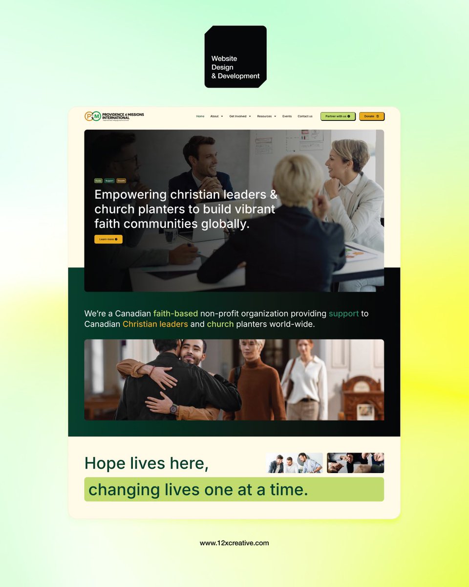 12Xcreative's tweet photo. ✨ New Launch: Providence4Missions Website
A Canadian non-profit, faith based organization

🔗 Explore the live site: https://t.co/JgXOrAL2jX
📩 Ready to elevate your online presence? DM us or visit https://t.co/Se7ruga6lz
#12xcreative #WebDesignAgency #WebDesign https://t.co/XgaKdWzpDj