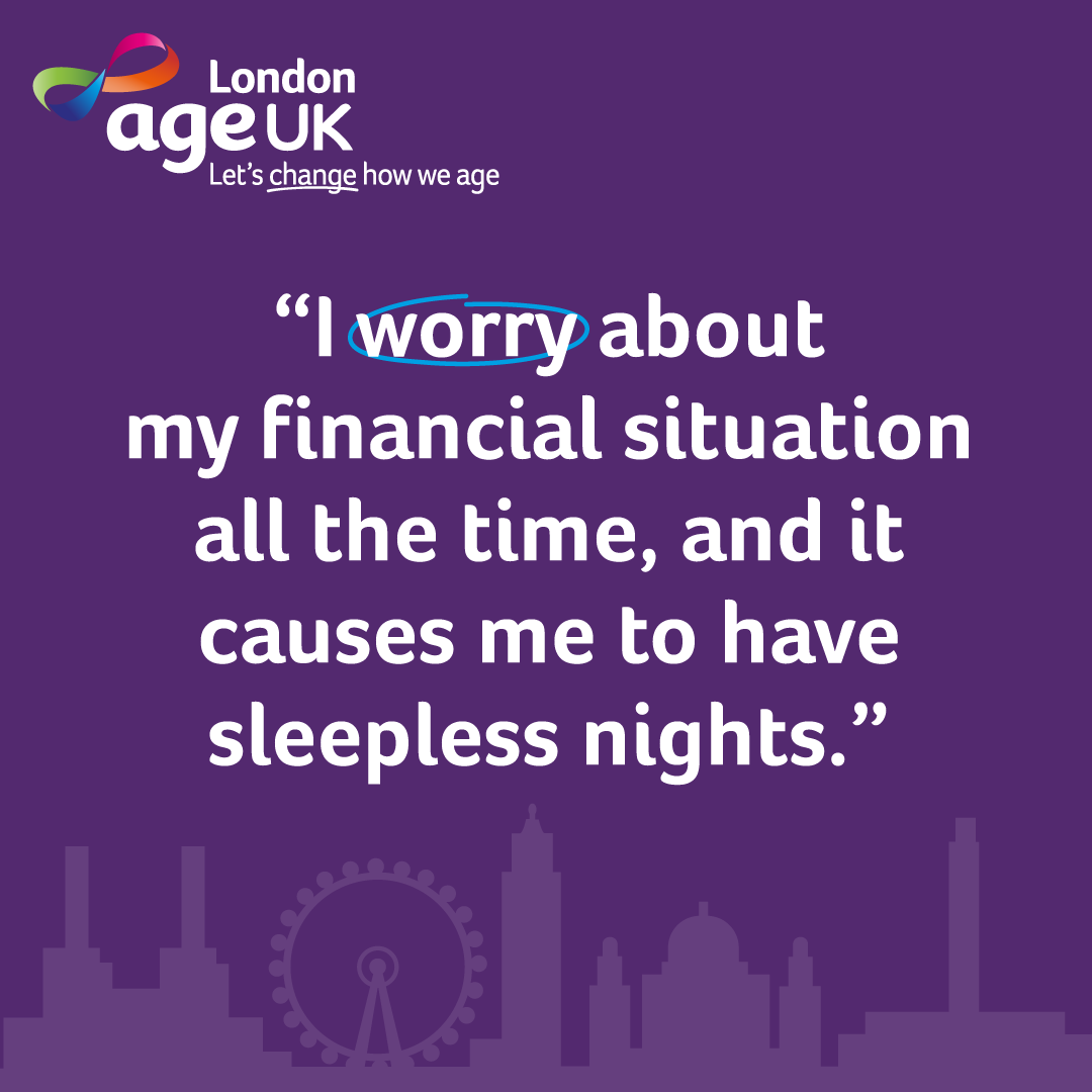 Today we launch our On the Edge report bit.ly/OntheEdgeReport which looks at the lived experiences of older Londoners when it comes their wellbeing, energy costs, shopping, home repairs and caring responsibilities. Many worry about their finances causing sleepless nights.