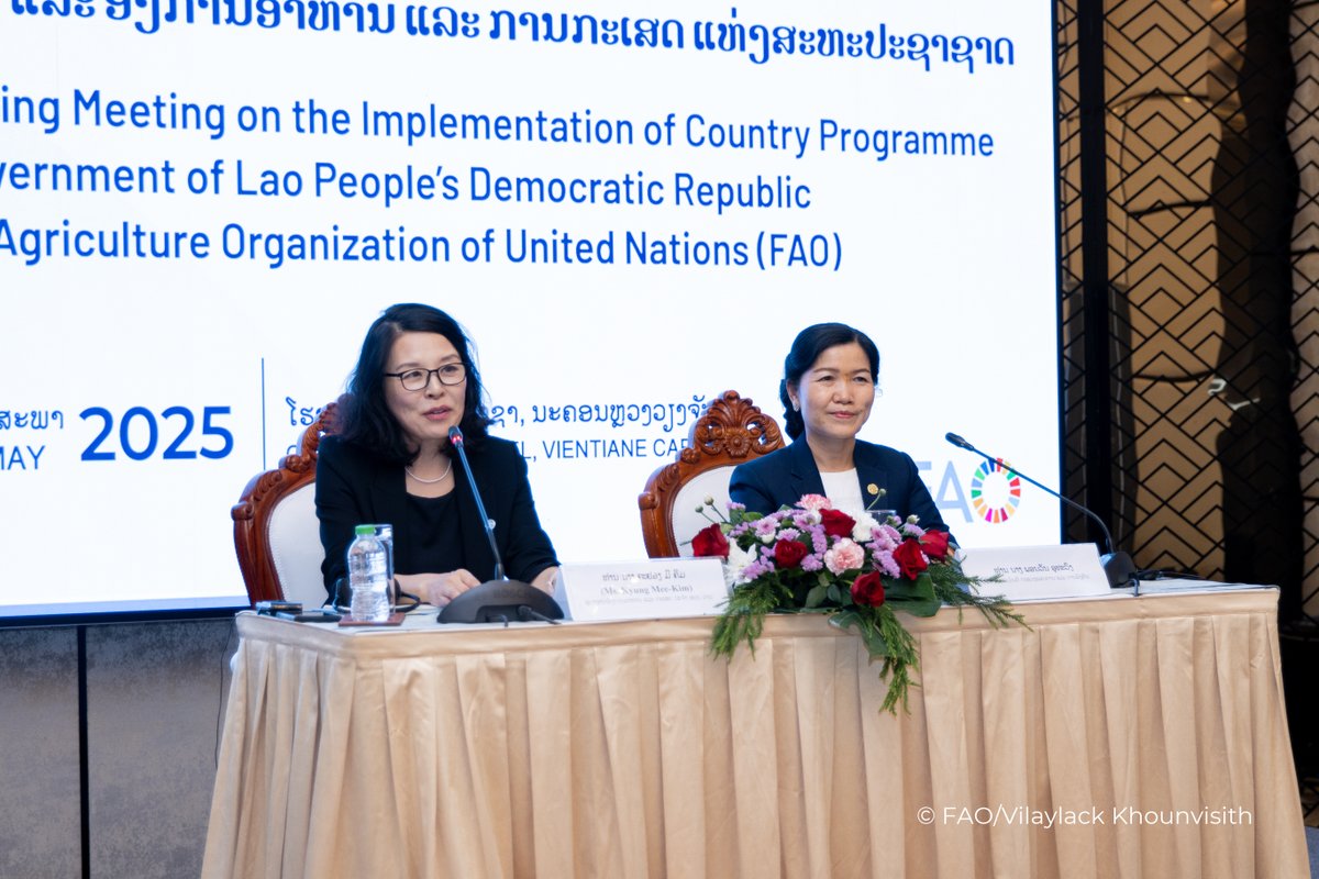 FAOLaoPDR's tweet image. Kick off Annual Review & Planning Mtg for 7th Country Programme! Assessing 2024 progress & strategizing for 2025-26. Deputy Minister emphasizes progress, FAO Rep reaffirms commitment to sustainable agriculture. Strong partnership for food security!
fao.org/lao-people-dem…