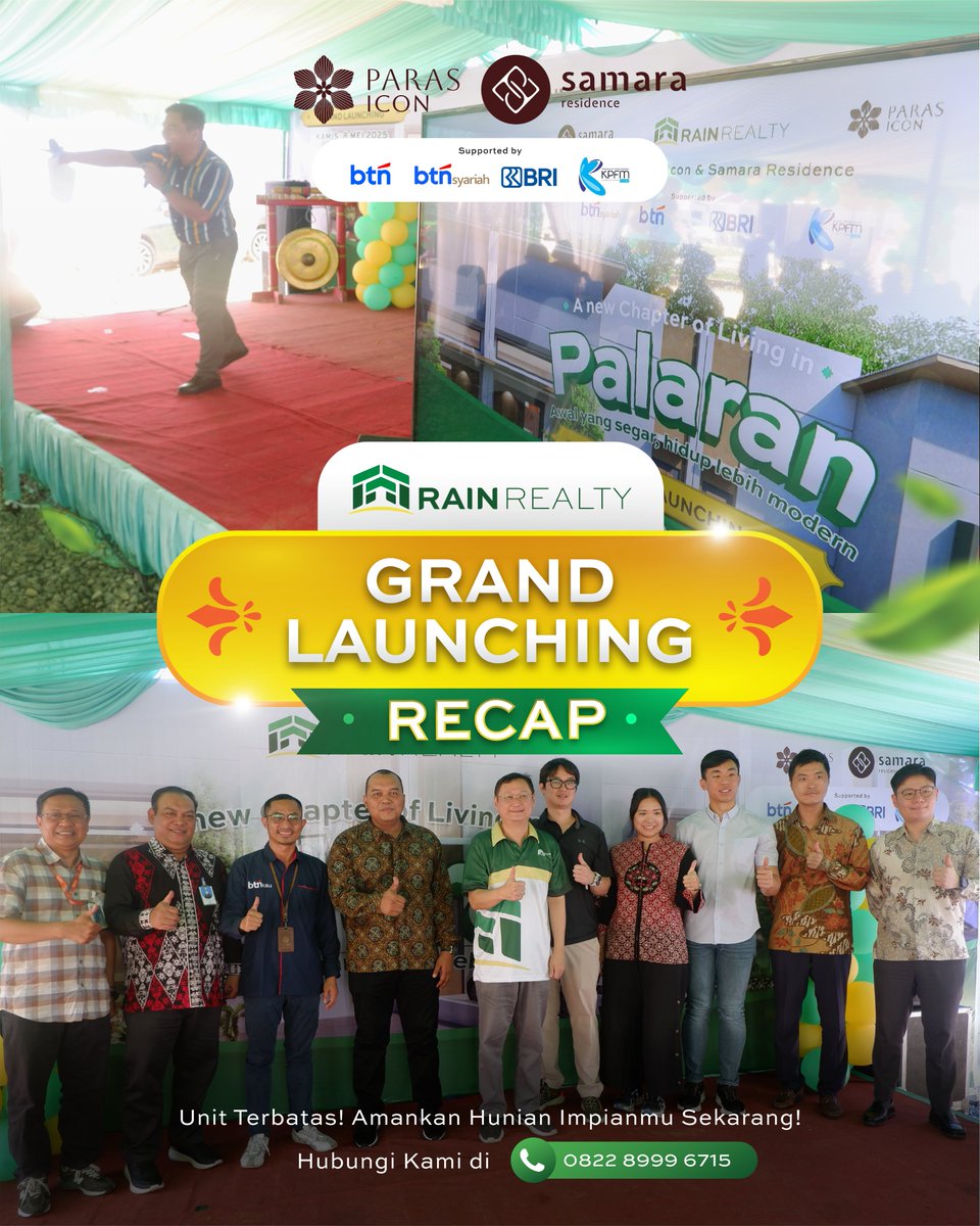 rainrealty_id's tweet photo. Momen ini menandai babak baru bagi Palaran sebagai hunian impian, dengan dukungan hangat dari seluruh bank mitra🏡

Saksikan bagaimana semuanya dimulai dan mari lanjutkan perjalanan ini bersama✨ https://t.co/wlLJIKctxD