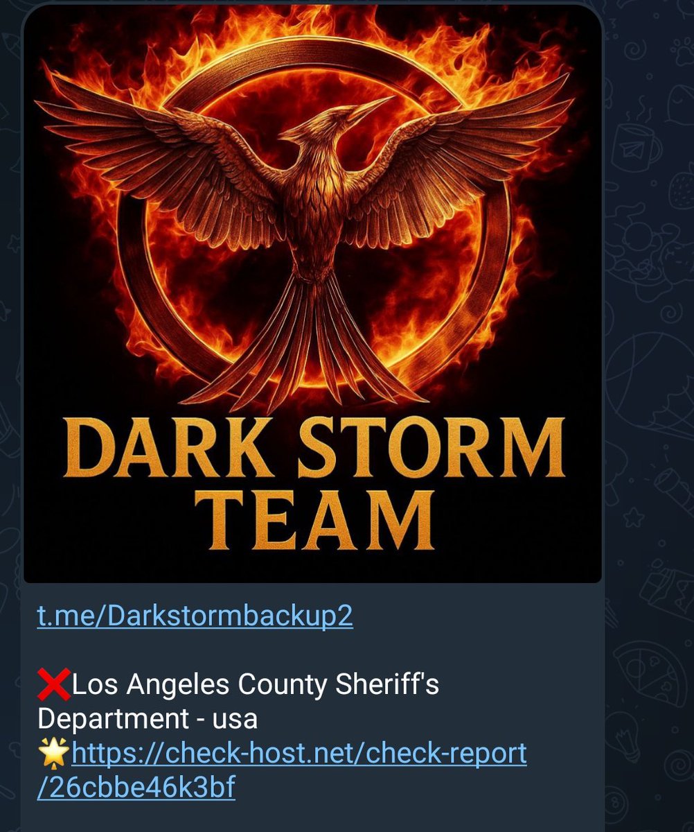 DarkStormteam2's tweet photo. Los Angeles County Sheriff's Department down

#DARKSTORM
#DARKSTORMTEAM https://t.co/tESPsnJh6I