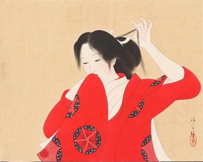 "A peony in my hair is set afire, 
 the ocean burns in flames ― 
 the dream of a woman, 
 her thoughts hopelessly entangled."    
        ― Akiko Yosano

 (images: Gyoshu Hayami / Kiyokata Kaburagi)