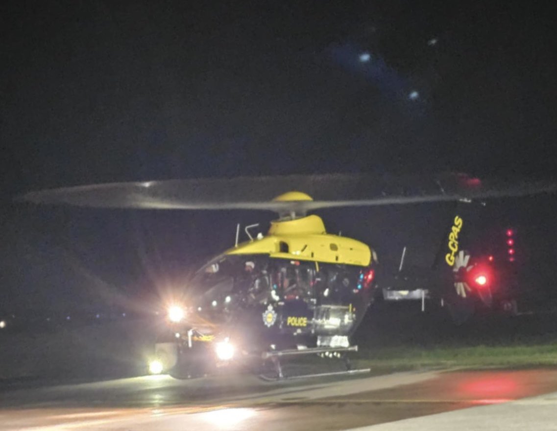 NPASSouthWest's tweet photo. G-CPAS returning to the pad at #StAthan last night after lifting to assist @ASPolice with a vehicle failing to stop.
Sorry for the lack of posts recently!
We will try and start doing some more. 🤩
^JS https://t.co/lC9UXVEkRF
