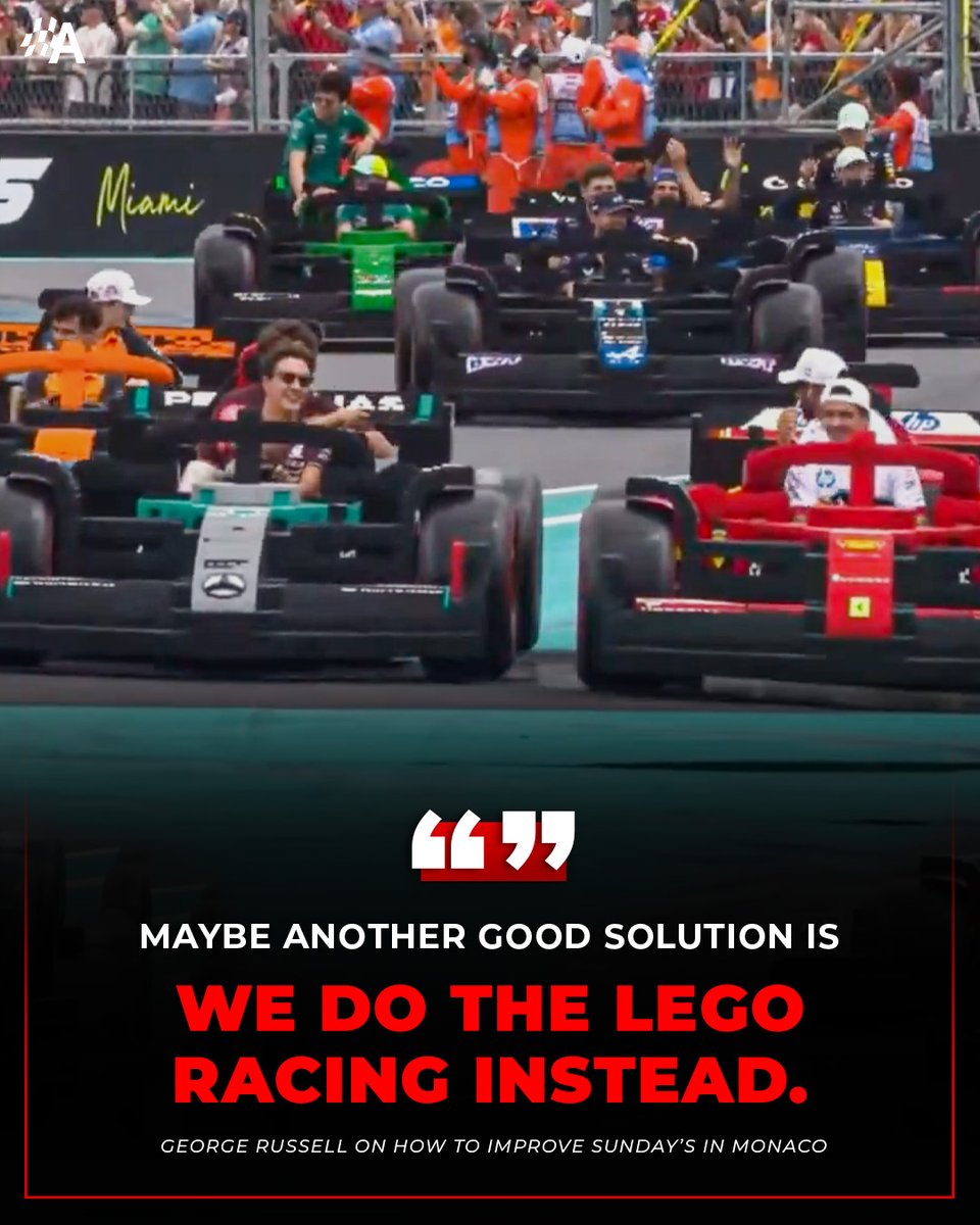 autosport's tweet photo. George Russell with the best solution for improving Sunday's in Monaco so far 😅 https://t.co/aXNJMHTXWG