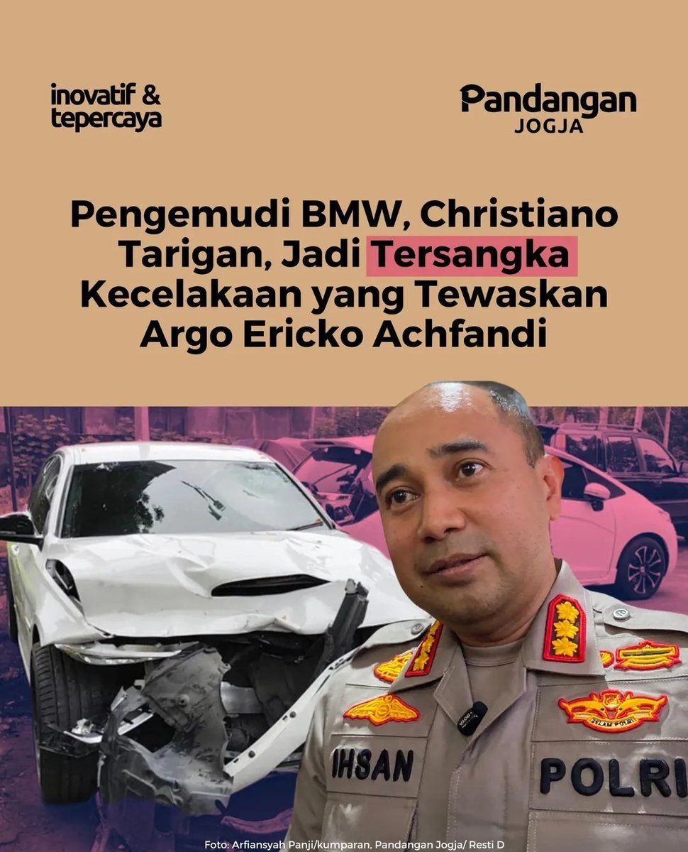 Kabarnya sudah naik penyidikan kawan, resmi jadi tersangka. Kawal sampe tuntas!

#JusticeForArgo