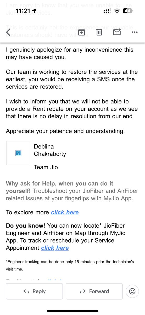 Pjha_21's tweet photo. I’ve tried reaching Jio via calls, emails &amp; every available mode, but no resolution. All I get is an automated Avaya message about “congestion in your area.” No callback, no real support. #JioFiber  @reliancejio @JioCare https://t.co/7QPKm3TRvo