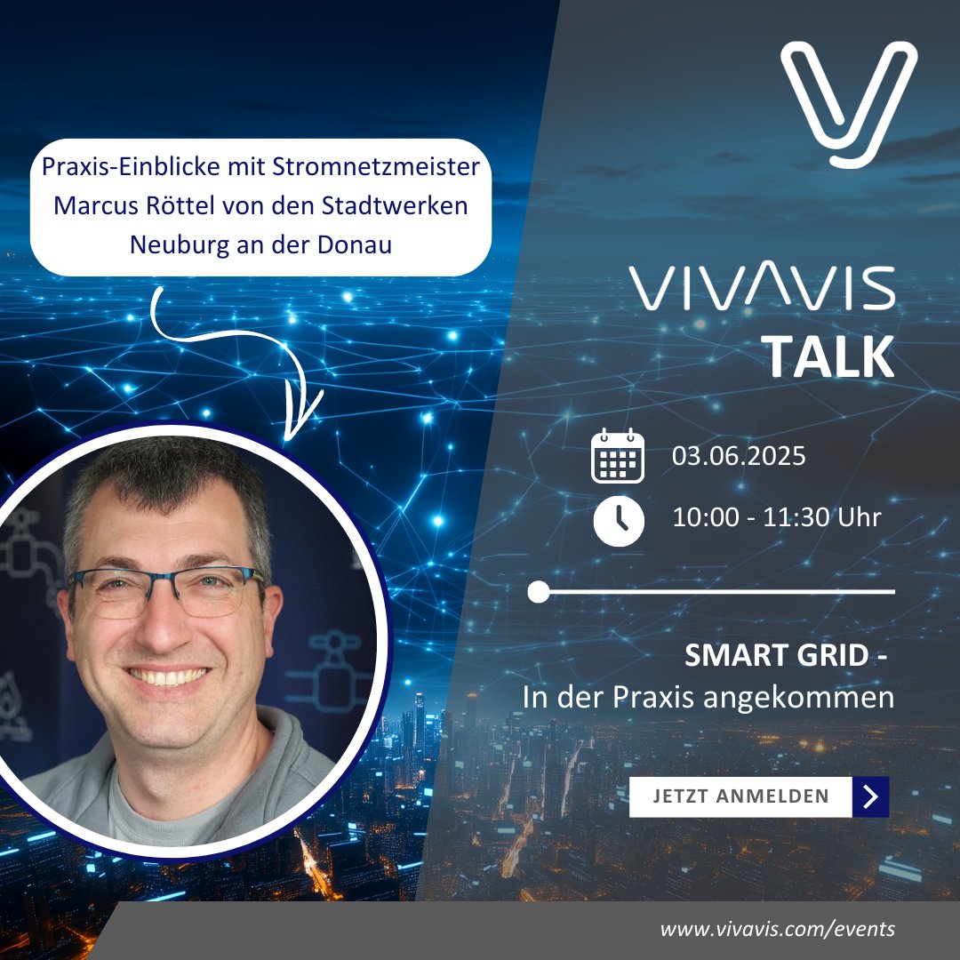 Wie wird ein digitales Netz Realität? VIVAVIS TALK bietet Einblicke in ein innovatives SGOP-Projekt. Erfahren Sie mehr am 3. Juni! Jetzt anmelden: sohub.io/waiq #Netzdigitalisierung #SmartGrid