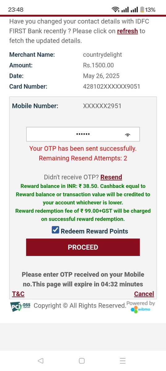 SunilPan's tweet photo. @IDFCFIRSTBank It's unheard of charging customer a fee for redeeming their own earned points. In my case equivalent amount I earned while redeeming points during a transaction is even less than the fee levied for it. So I am ending up paying more for if I redeem points. Strange! https://t.co/k6e1SV6bhb
