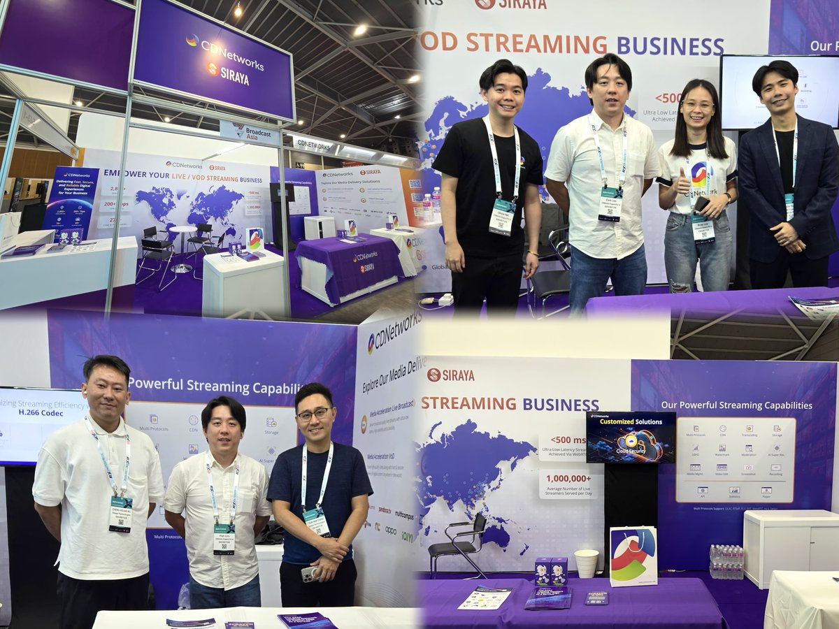 CDNetworks's tweet photo. 🌟Join us at Broadcast Asia 2025! 👋
CDNetworks is excited to welcome you at stand 5J3-1, now through May 29th. See you there!
#ATxSG #ATxEnterprise #BroadcastAsia #CommunicAsia #SatelliteAsia #TechXLR8Asia @BroadcastAsia https://t.co/37yfyGwbtW