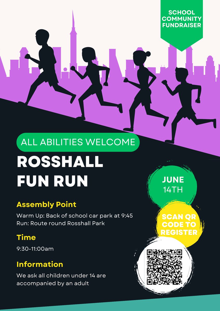 🥳 We hope to see our community join us for our first Rosshall Fun Run! All abilities and ages welcome for either a 2.5km / 5km park loop or even a toddler dash 💜