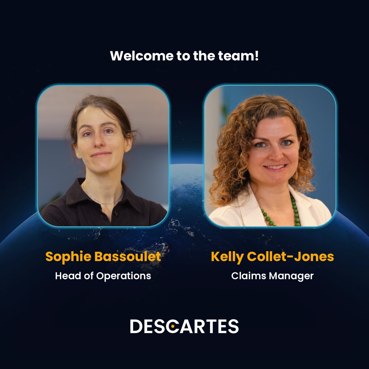 We are pleased to welcome two new senior Operations &amp; Claims leaders, Sophie Bassoulet and Kelly Collet-Jones, at Descartes. Their expertise will further enhance Descartes’ efficiency and quality during a period of rapid growth. 

Read more:
descartesunderwriting.com/newsroom/desca…

#Operations