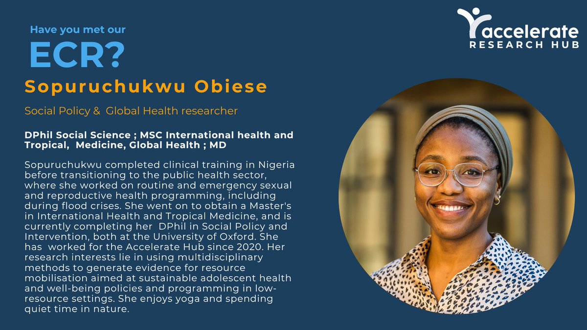 🎉 Meet Sopuru, our brilliant ECR with a strong interest in #socialpolicy and #GlobalHealth. we are excited tobe part of her journey and proud of her achievement
#EarlyCareerResearcher #Goteam #MeetTheTeam