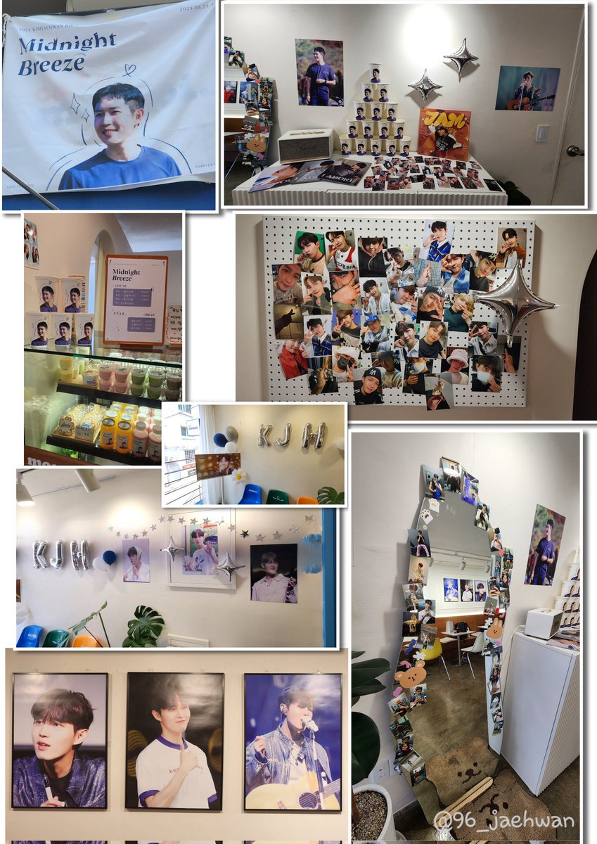 재환 생일카페 
.𖥔 ݁ ˖𝐌𝐢𝐝𝐧𝐢𝐠𝐡𝐭 𝑩𝒓𝒆𝒆𝒛𝒆༄ 
-카페 모모이
입구에서 부터 반기는 로카티 재환이에 기절
카페 가득 재환이 액자가 이쁘게 인사하고 있어서 눈 호강 제대로 했어요
가챠로 키링겟  럭드 탕진잼
많이 준비해 주셔서 시간이 순삭
#선선한_5월의_밤바람
#김재환 #KIMJAEHWAN