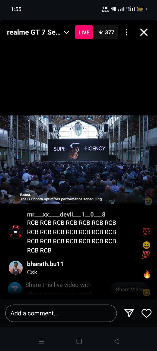 Naseeb420's tweet photo. REALME GT 7 series mein ye kya chal raha hai 😂😂😂 Rcb CSK
#realmeGT7Series 
#realme 
#Tech 
#rcbvscsk 
#RCB 
#csk https://t.co/dTZrzH0H0C