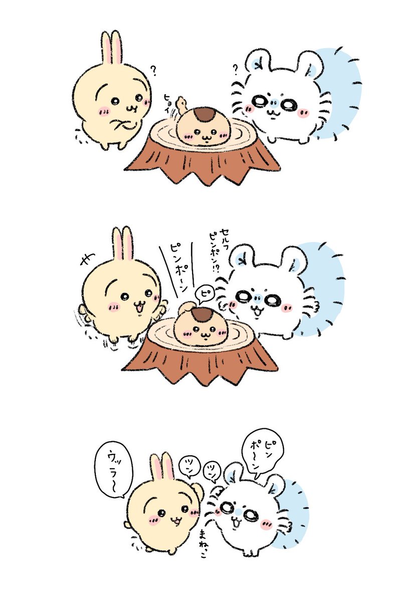 パイセンピンポンと今日も楽しそうなうさモモ