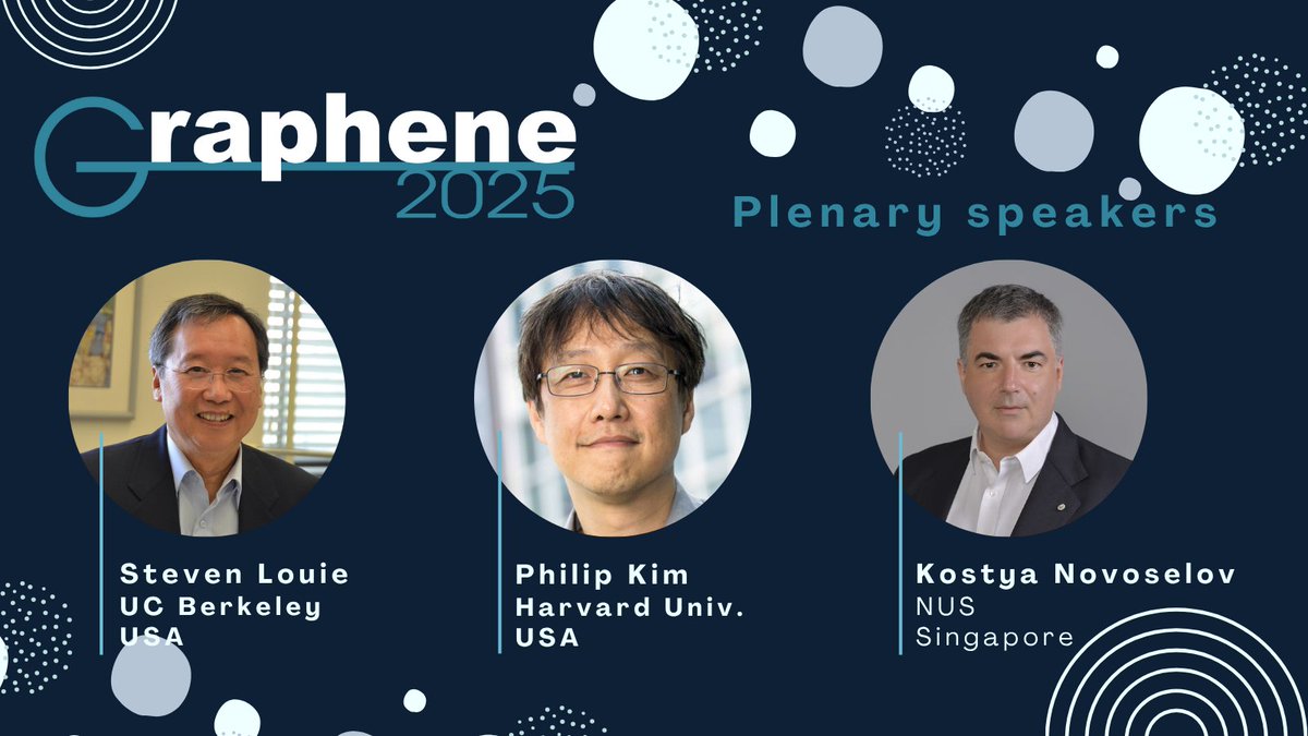 GrapheneConf's tweet image. 🚨 Meet the world-class plenary speakers of #Graphene2025! 🌍✨
🔹 Philip Kim (Harvard University, USA)
🔹 Steven Louie (UC Berkeley, USA)
🔹 Kostya Novoselov, Nobel Laureate (NUS, Singapore)
Get ready for groundbreaking insights from the top minds in 2D materials!
#Graphene #2DM