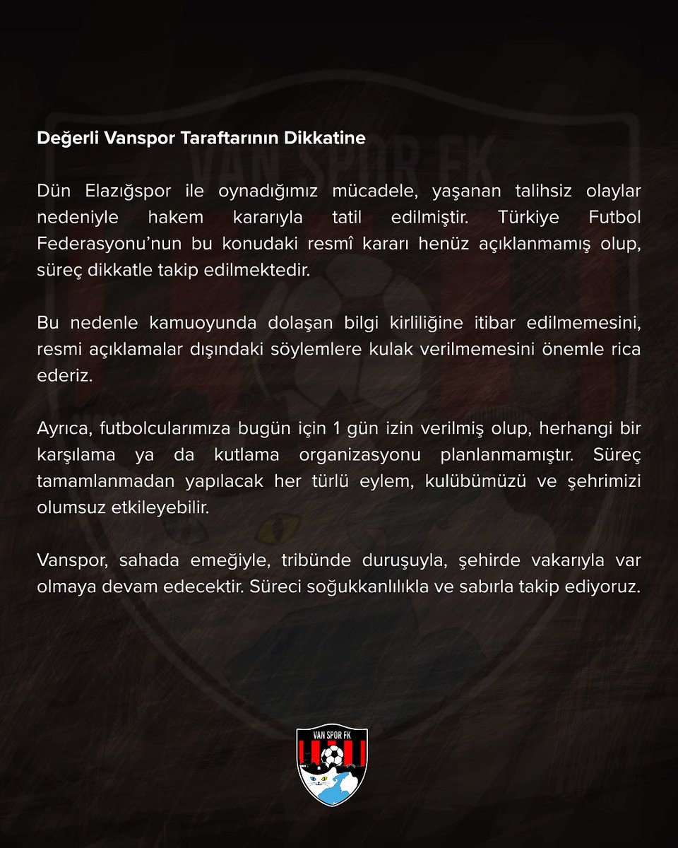 Değerli taraftarlarımızın dikkatine;

<a href="/vansporfk/">Vansporfk</a>