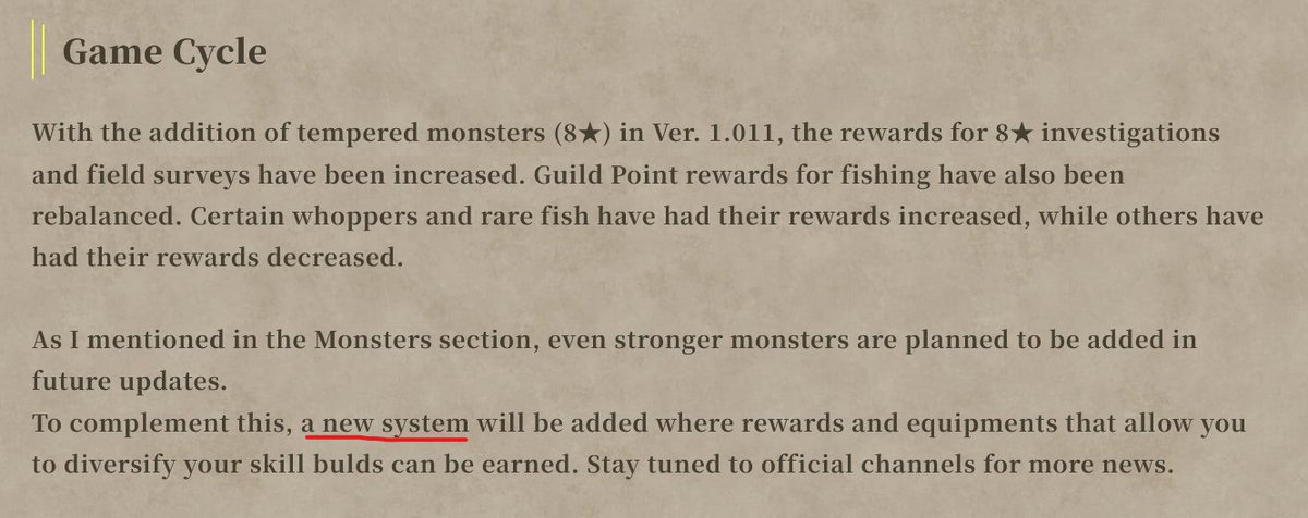 Future updates will add "stronger monsters" alongside a "new system with rewards that allow you to diversify your skill builds"

interestingggggg