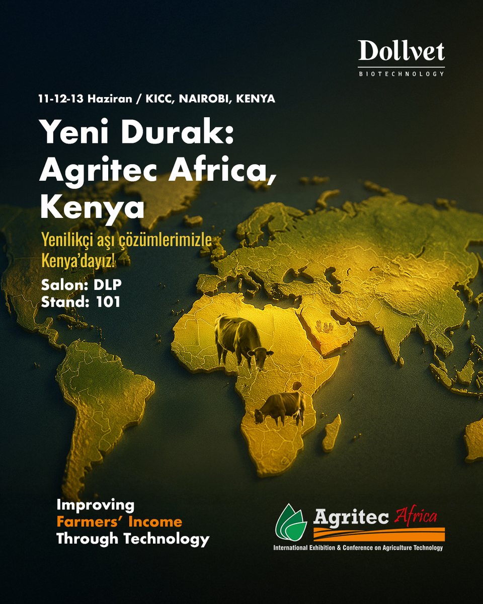 Dollvet, yenilikçi aşı çözümleriyle Kenya’da!

Hayvan sağlığına dair yenilikçi ürün ve çözümlerimizle Agritec Africa'da yerimizi alıyoruz!

📍 11-12-13 Haziran 2025 | Nairobi
📍 Salon: DLP / Stand: 101

Tüm katılımcıları standımıza bekliyoruz!

#agritecafrica #dollvet