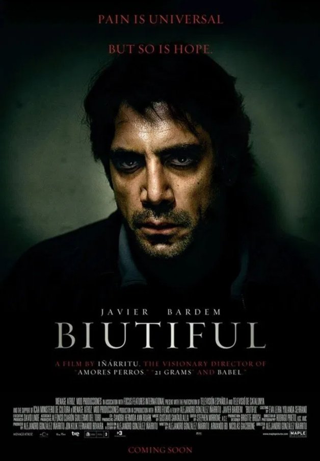 cine_john110's tweet image. En 2010 estrenaría #Biutiful, donde volvía a la categoría de Película Internacional y además le dio la tercera nominación a Javier Bardem de su carrera, en este caso como Mejor Actor Principal.