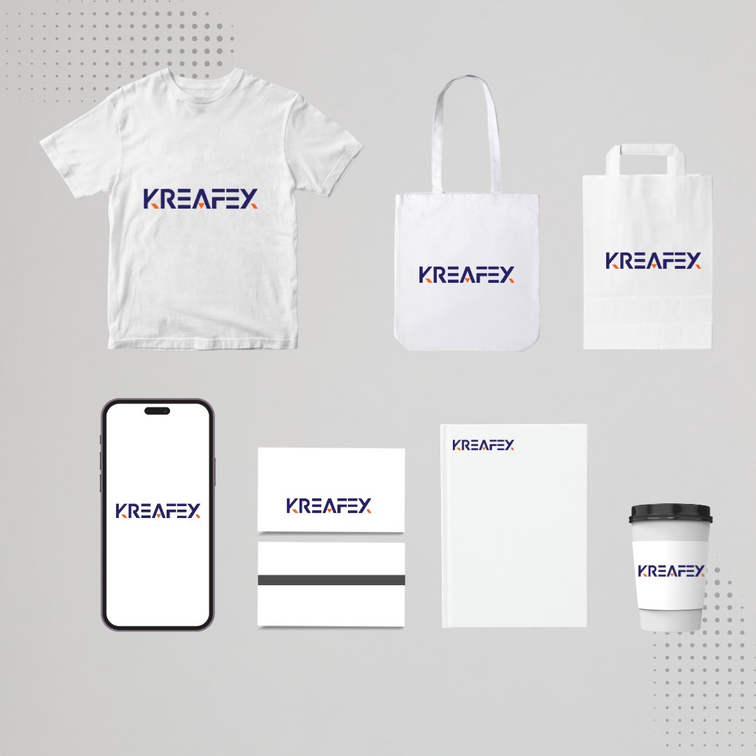 A logo isn’t just for online use.
It’s how your brand walks, drinks, and shows up.

Kreafex on shirts, mugs, and more.