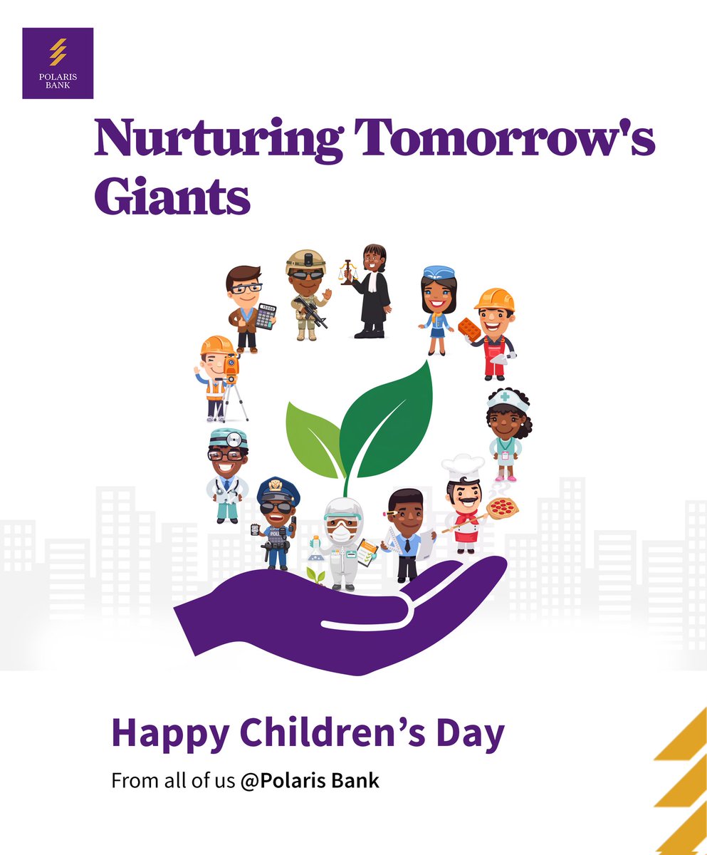 Happy Children’s Day! 
Today, we celebrate the bright smiles, big dreams, and boundless potential of every child. 

At Polaris Bank, we’re committed to building a future where their dreams have no limits. 

Here’s to raising a generation of changemakers, leaders, and dreamers! 💙