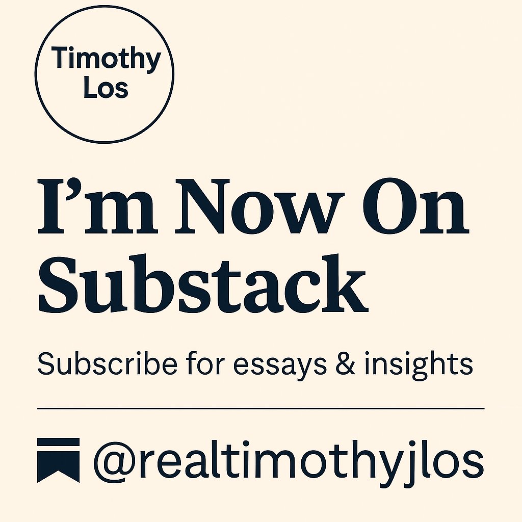 realTimothyLos's tweet photo. I have launched a new space to share essays and reflections on law, technology, genealogy, and global strategy.

If you enjoy thoughtful writing that explores the structures shaping identity and policy. 

📬 Subscribe here: https://t.co/4THt621PMT

#substack #Legal #genealogy #taxes #timothylos
#timothyjlos #timlos