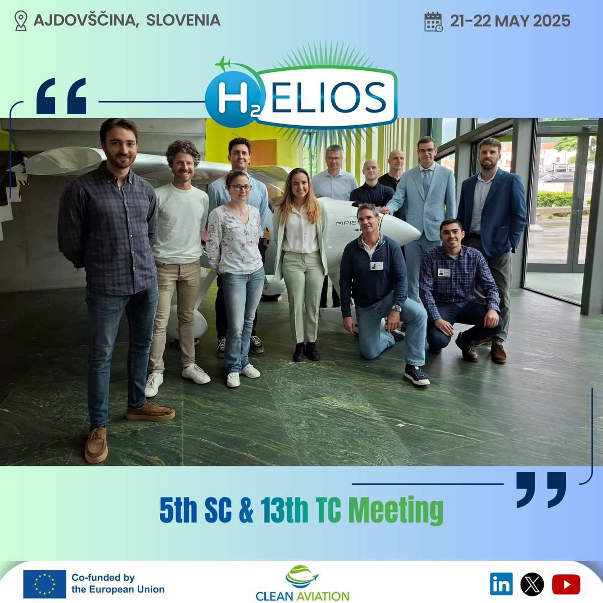 📍 H2ELIOS held its 5th Steering &amp; 13th Technical Committee meeting last week in Ajdovščina 🇸🇮, hosted by <a href="/pipistrelEU/">Pipistrel Aircraft</a> .

Partners reviewed progress and aligned on the path forward for hydrogen-powered aviation.

🔗 h2elios.eu/news