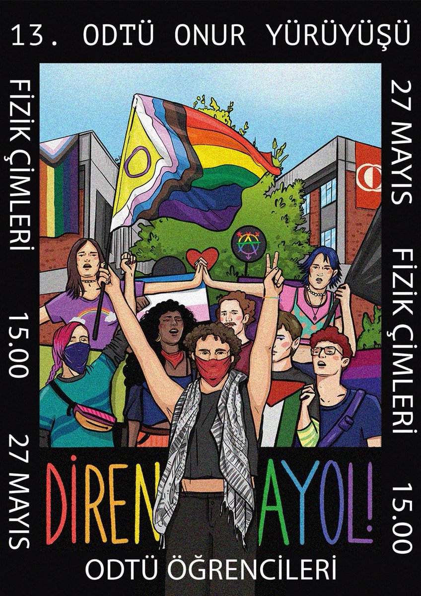 odtulgbti's tweet photo. 🌈13. ODTÜ Onur Yürüyüşüne çok az kaldı AŞKIM! Bütün gelişmeleri bu zincirden takip edebilirsin. DİREN AYOL! 🏳️‍🌈🏳️‍⚧️
#13ODTÜOnurYürüyüşü
#direnAYOL https://t.co/gQdWyAiG5p