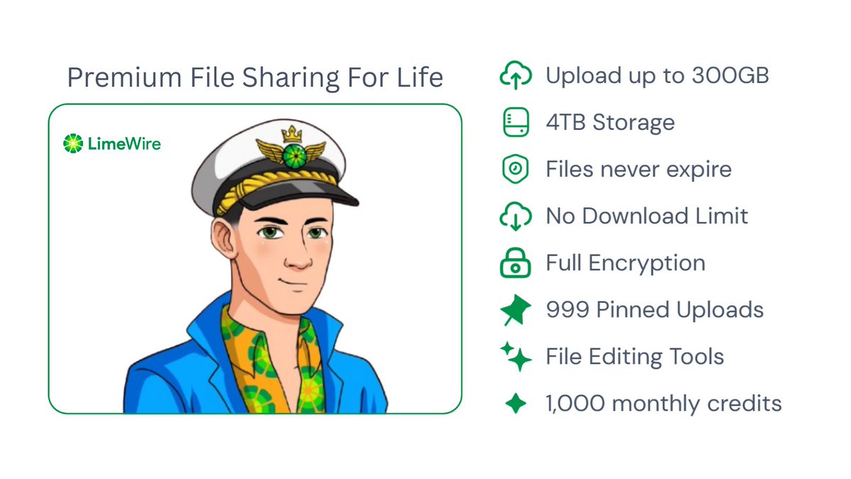 Follow this account so you can win a LimeWire Original.

Giveaway at 1⃣0⃣0⃣0⃣ followers! (Value ~50 USD)