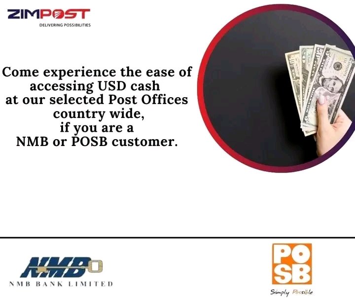 Now you can access NMB and POSB banking services right at your local post office! Enjoy hassle-free transactions, deposits, and withdrawals without the need to visit a bank branch. 
 
#BankingMadeEasy
#Zimpost@135Years
#DeliveringPossibilities