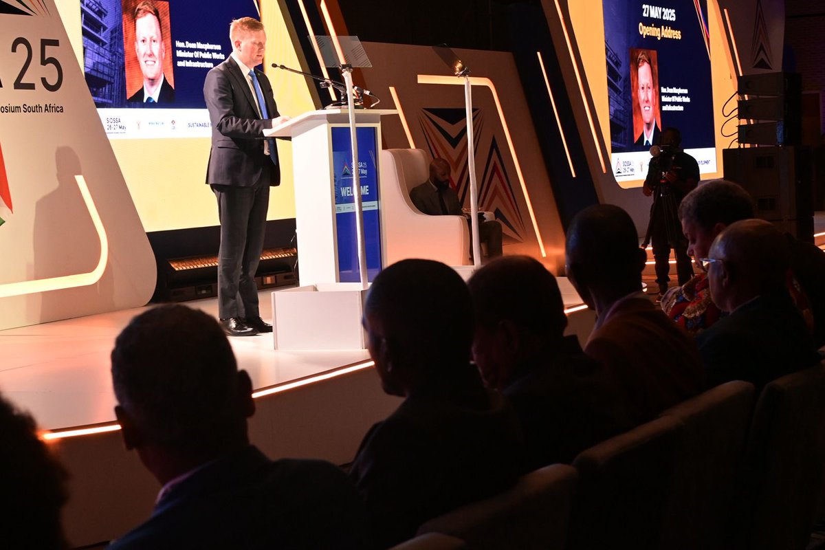 DepartmentPWI's tweet photo. Minister @DeanMacpherson delivered the welcome address, formally inaugurating SIDSSA 2025. This session emphasizes the critical role of strategic and political leadership in advancing infrastructure-led development across South Africa.
#SIDSSA25
#letsbuidSA https://t.co/o7FqMV0h0K