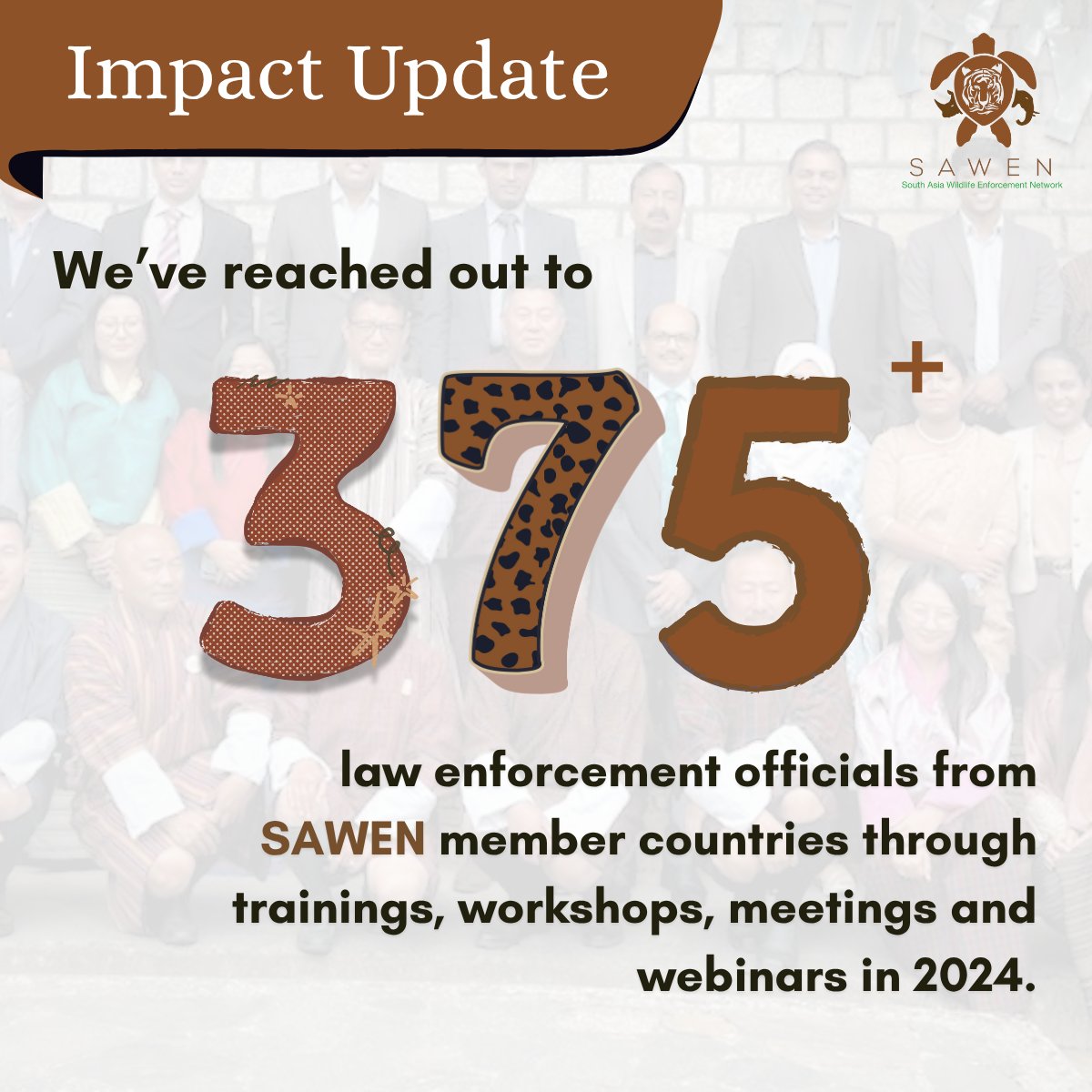 SAWENsec's tweet image. 375+ law enforcement officials engaged and counting!
SAWEN is uniting law enforcement officials across South Asia in the fight against illegal wildlife trade. With every training, meeting, and workshop, we are strengthening regional action against illegal wildlife trade.