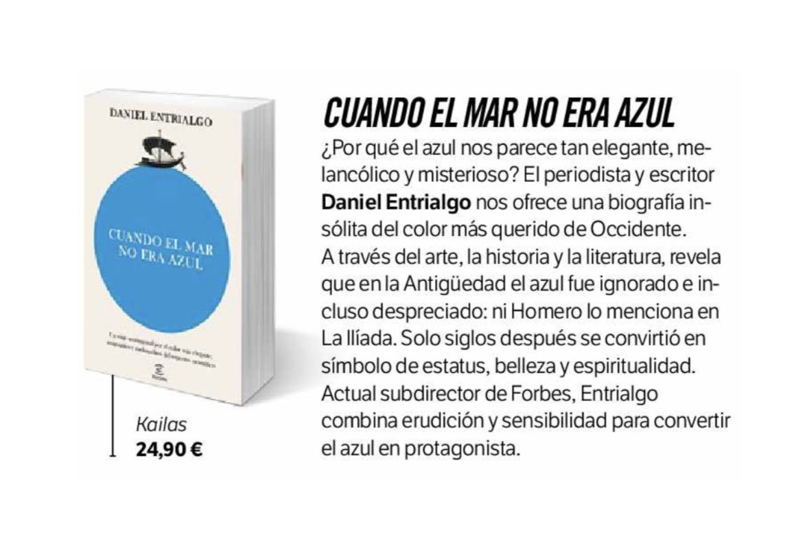 Daniel Entrialgo (@danielentrialgo) on Twitter photo ‘Cuando el mar no era azul’, recomendado en la revista <a href="/muyinteresante/">MUY Interesante</a> Muy interesante ‘Cuando el mar no era azul’, recomendado en la revista <a href="/muyinteresante/">MUY Interesante</a> Muy interesante